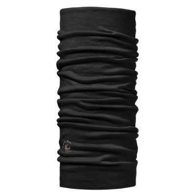 Buff Lättviktig Merinoull Halsvärmare Black Melange