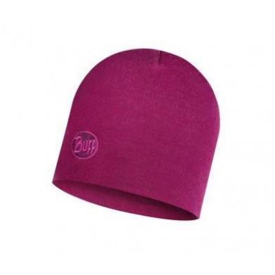 Buff tjockt merinoull vanligt hatt Raspberry