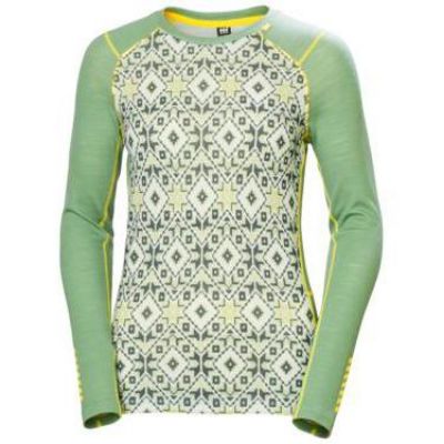 Helly Hansen LIFA Merino Midweight Graphic Crew Jade