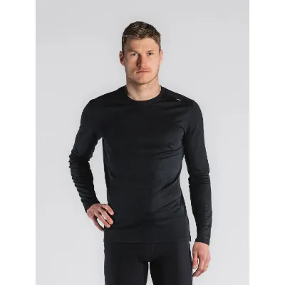 Sort Fusion Men's Technical Merino 150 LS er den ultimative trøje, der kombinerer merinoulds naturlige egenskaber med polyesters slidstærke kvaliteter. Den innovative to-sidet metervare giver dig en trøje, der er ideel til både hverdagsbrug og træning.