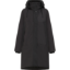 Didriksons Elissa-parka til kvinder med A-linjeform, fast hætte, tovejs-frontlynlås, elastiske manchetter og reflekterende logo. Vandtæt og åndbar vinterjakke med justerbar talje og praktiske lommer.